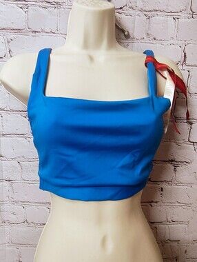 Left on Friday Point Blue Bikini Large Top Shelf Blue Swim Top NWT